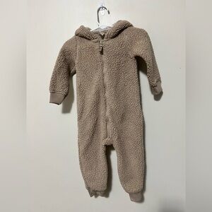 Carters Tan Bear One Piece 12 Months For Warmth During Fall And Winter Sherpa